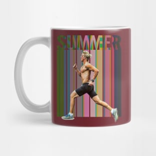 SUMMER (sprinter running against color stripes) Mug